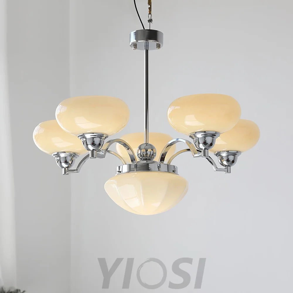 Warre Chandelier ∅ 26.5″ - Bend, Marshmallow Chandelier-1-Yiosilamp