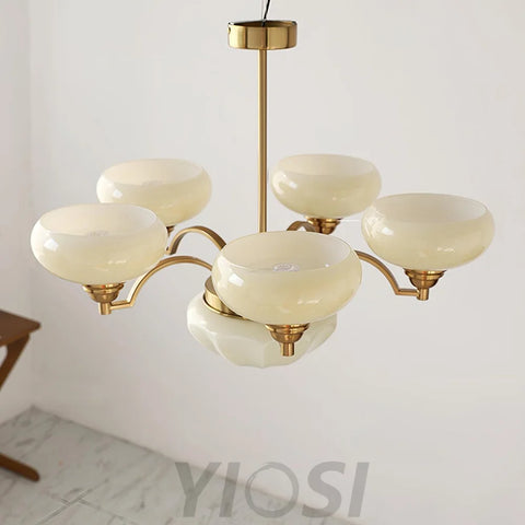 Warre Chandelier ∅ 26.5″ - Bend, Marshmallow Chandelier-1-Yiosilamp