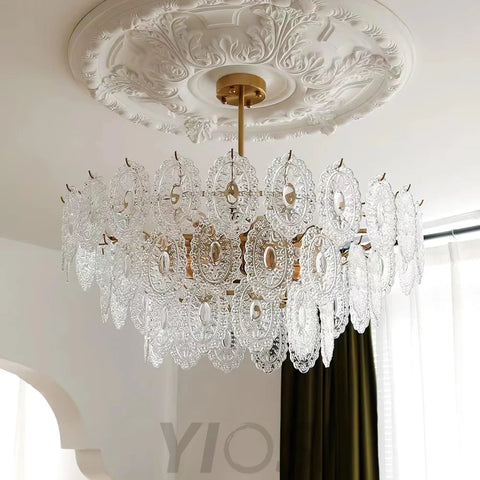 Wave Glass Style Chandelier - Cylinder-1-Yiosilamp