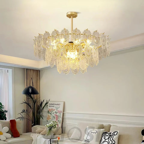 Wave Glass Style Chandelier - Cylinder-1-Yiosilamp