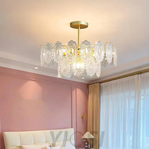 Wave Glass Style Chandelier - Cylinder-1-Yiosilamp