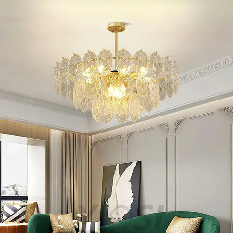 Wave Glass Style Chandelier - Cylinder-1-Yiosilamp