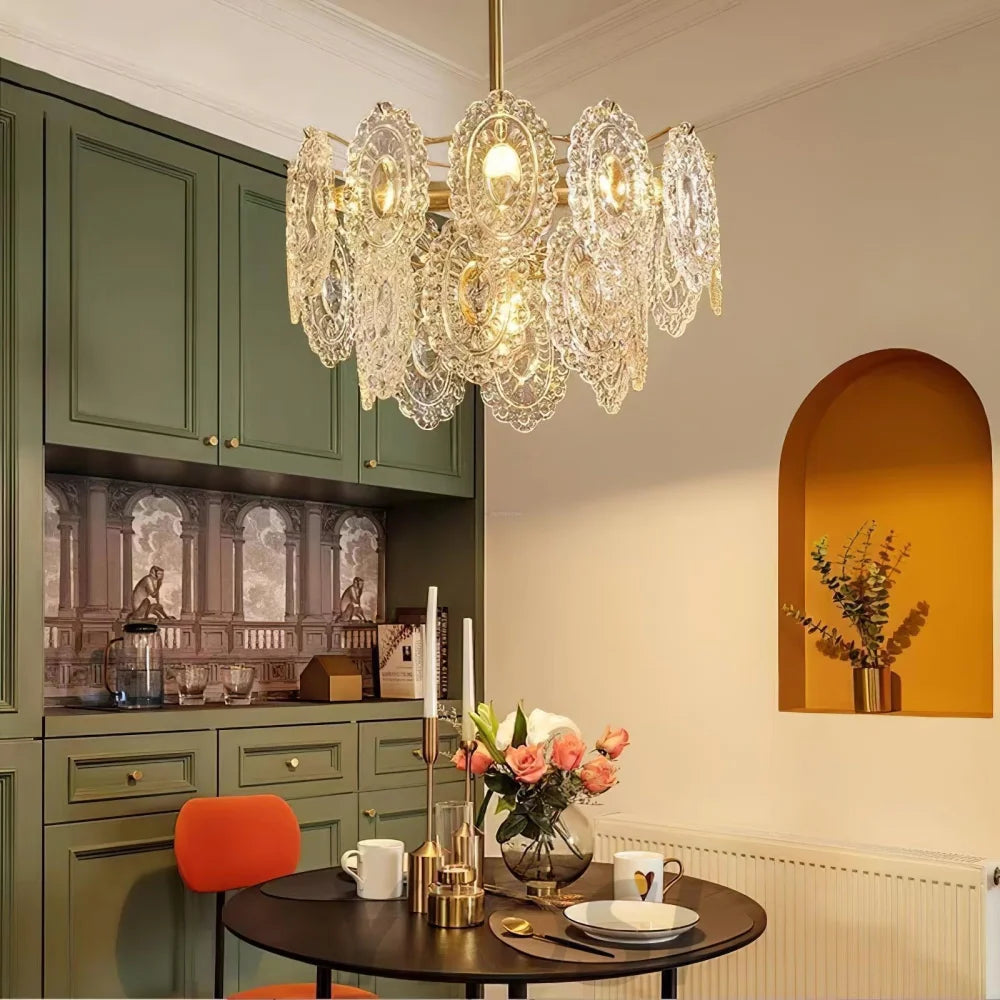 Wave Glass Style Chandelier - Cylinder-1-Yiosilamp