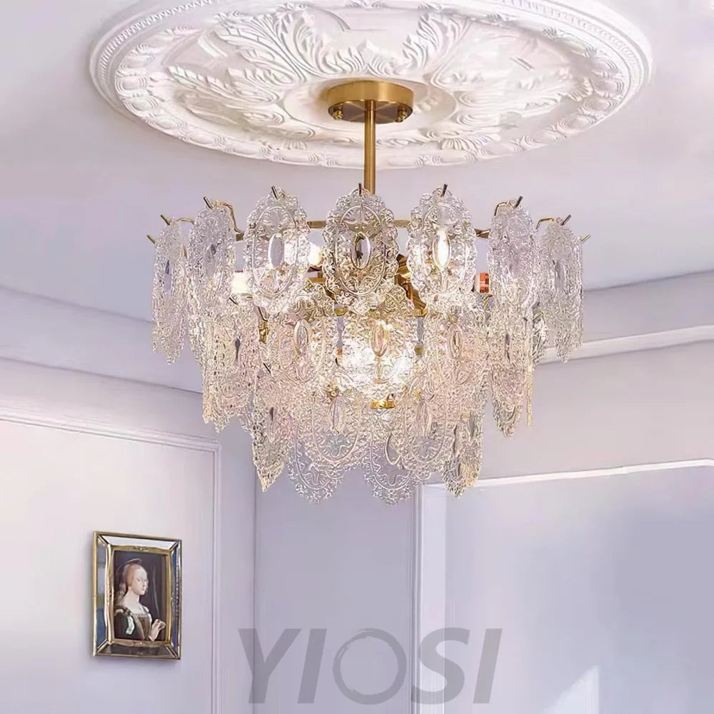 Wave Glass Style Chandelier - Cylinder-1-Yiosilamp