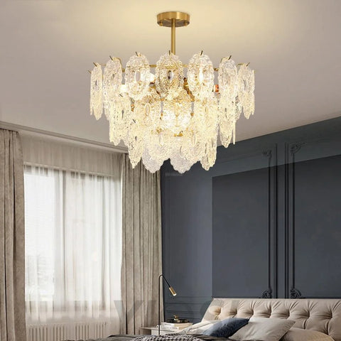 Wave Glass Style Chandelier - Cylinder-1-Yiosilamp