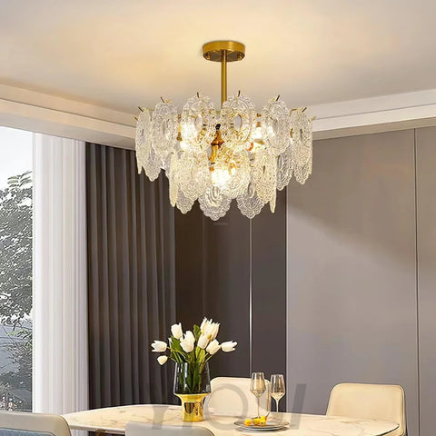 Wave Glass Style Chandelier - Cylinder-1-Yiosilamp