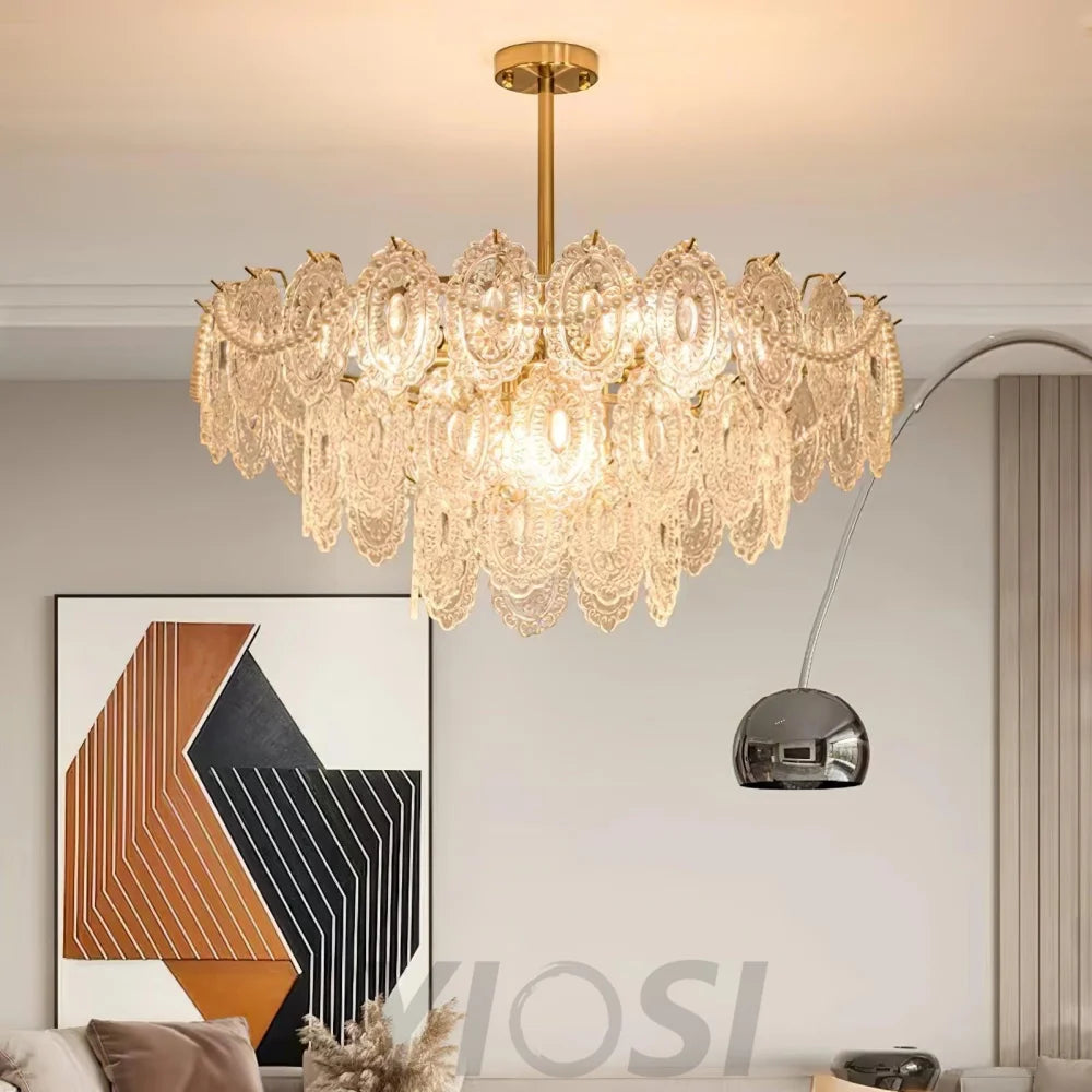 Wave Pearl Style Chandelier - Cylinder-1-Yiosilamp