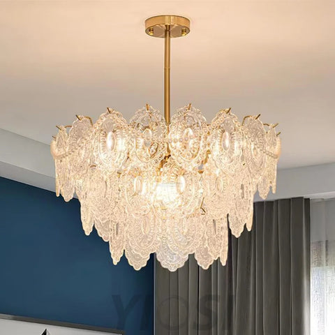 Wave Pearl Style Chandelier - Cylinder-1-Yiosilamp