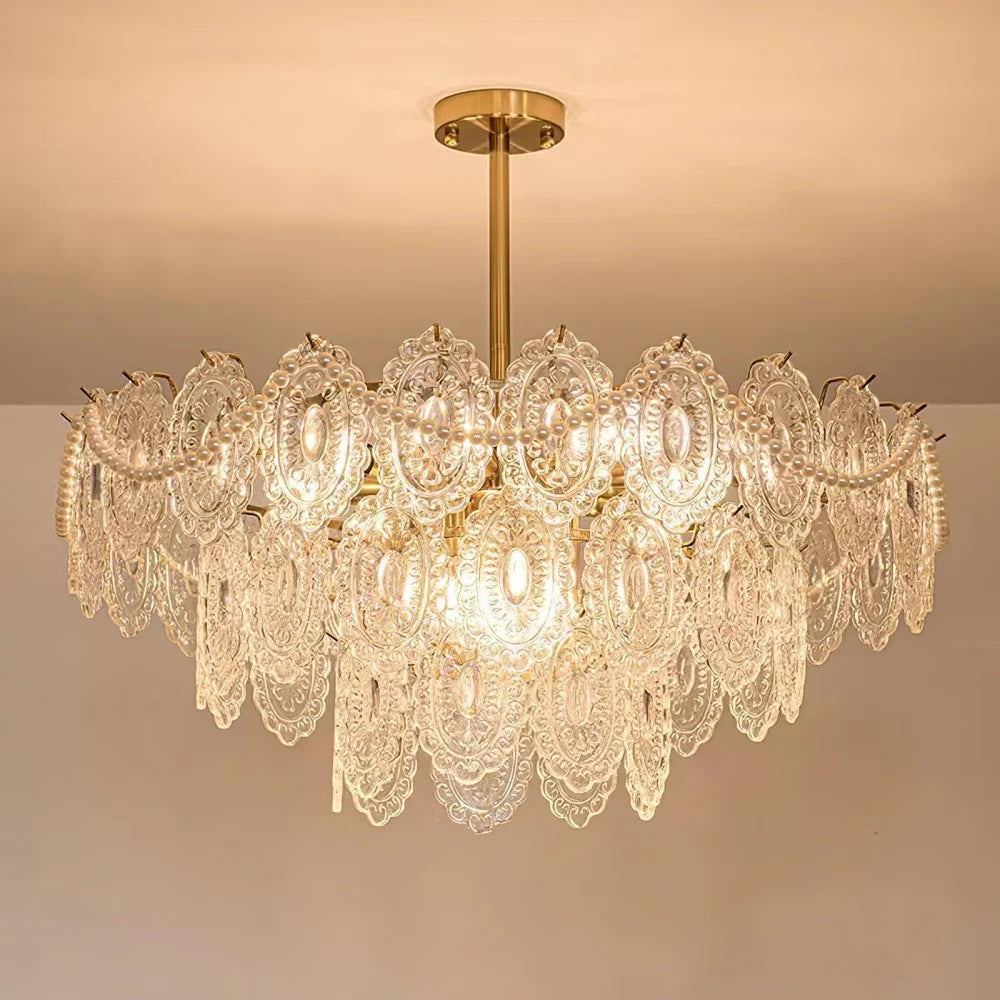 Wave Pearl Style Chandelier - Cylinder-1-Yiosilamp