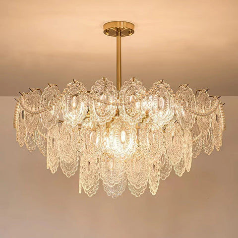 Wave Pearl Style Chandelier - Cylinder-1-Yiosilamp