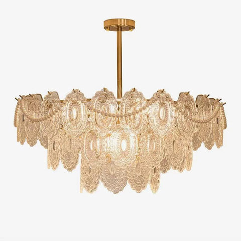 Wave Pearl Style Chandelier - Cylinder-1-Yiosilamp