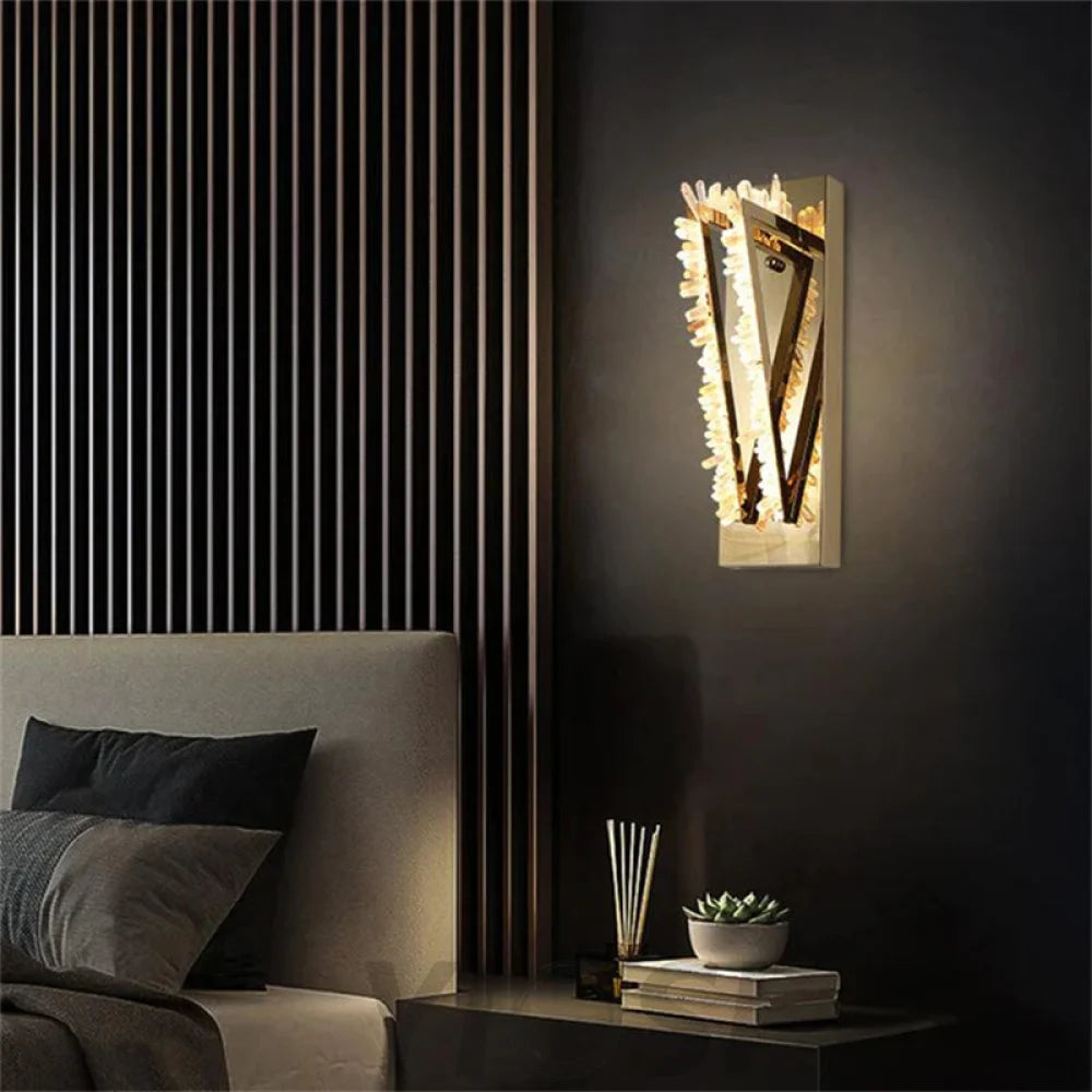 Wesley Modern Rock Crystal Wall Sconce