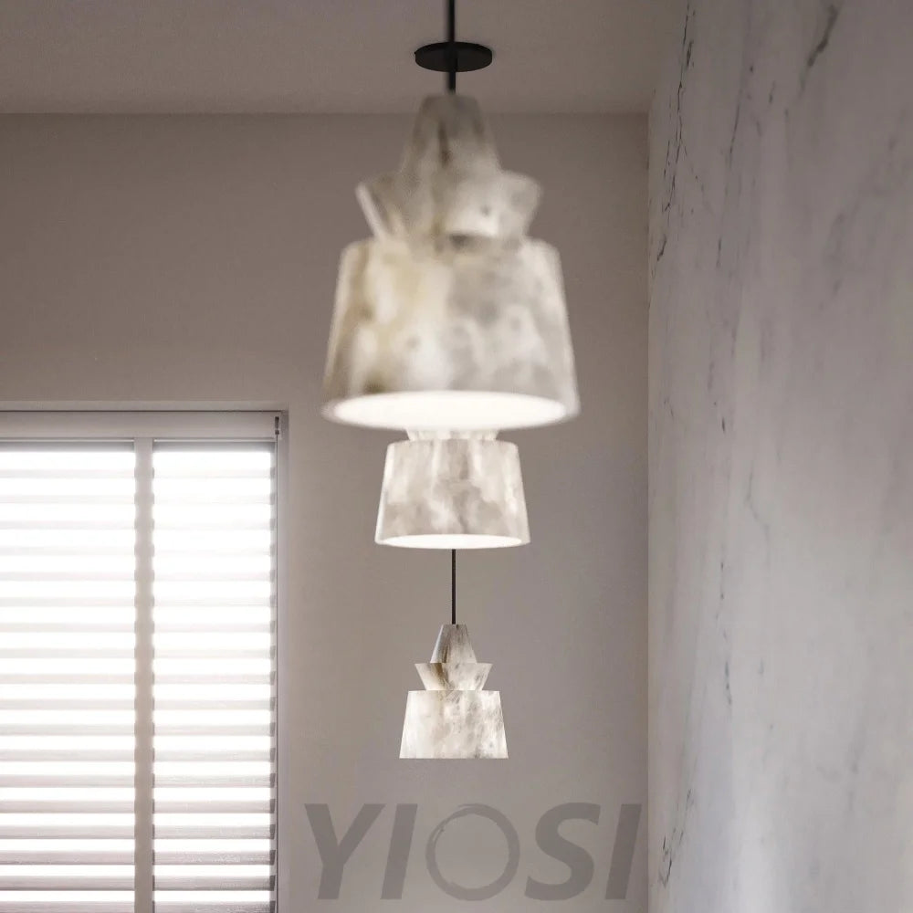 White Alabaster  Pendant Light - Yiosilamp