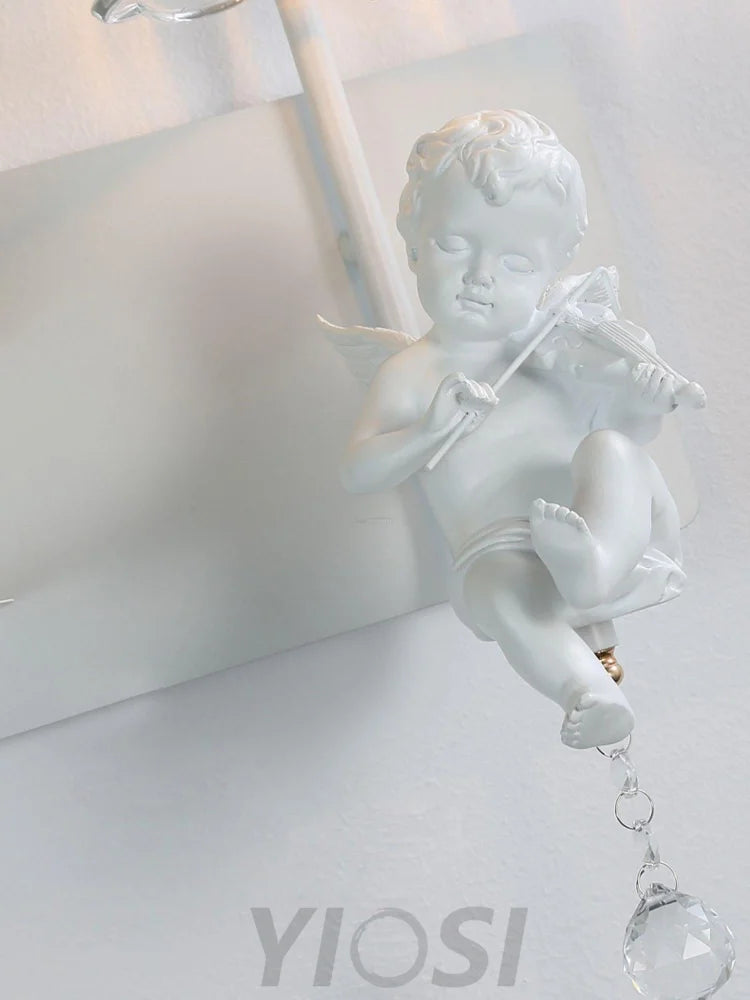 White Angel Wall Sconce - Art Glass-1-Yiosilamp