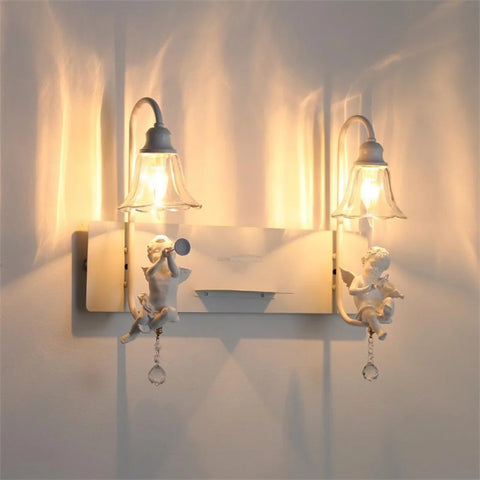 White Angel Wall Sconce - Art Glass-1-Yiosilamp