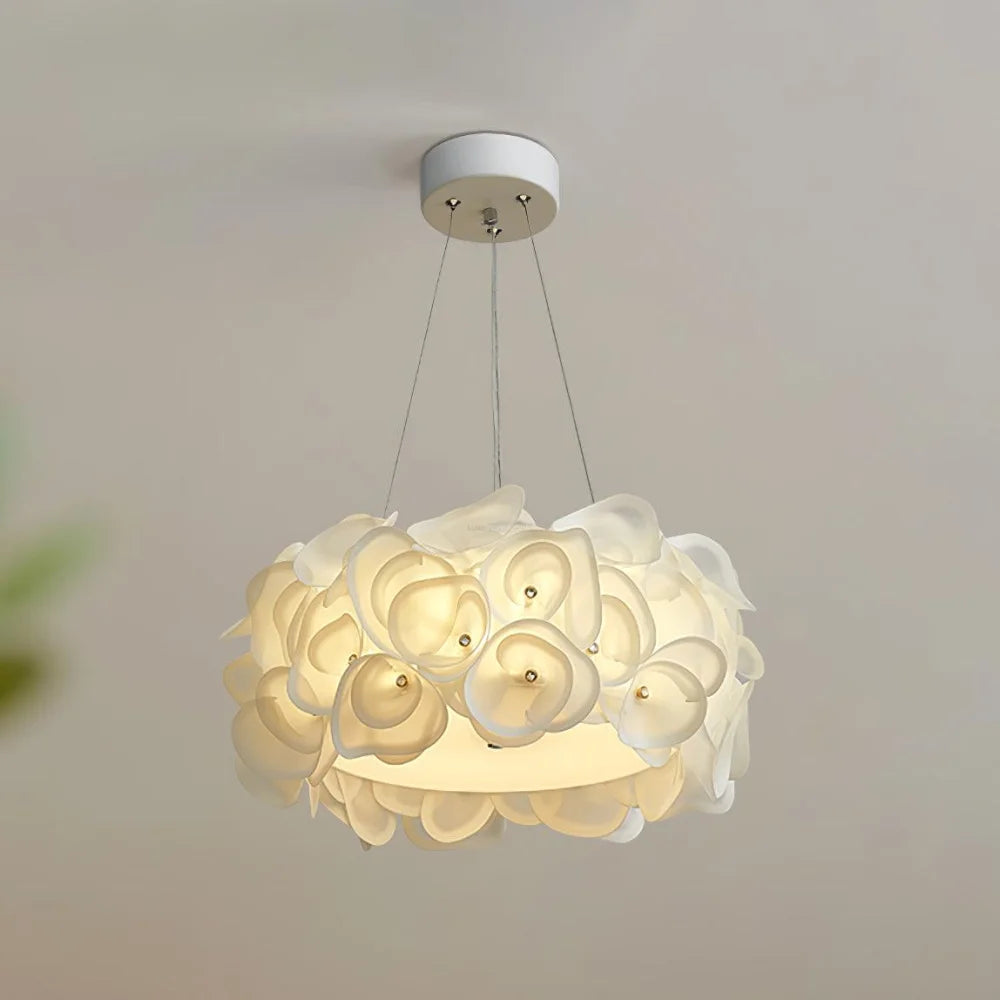 White Hydrangea Pendant - Plastomer-1-Yiosilamp