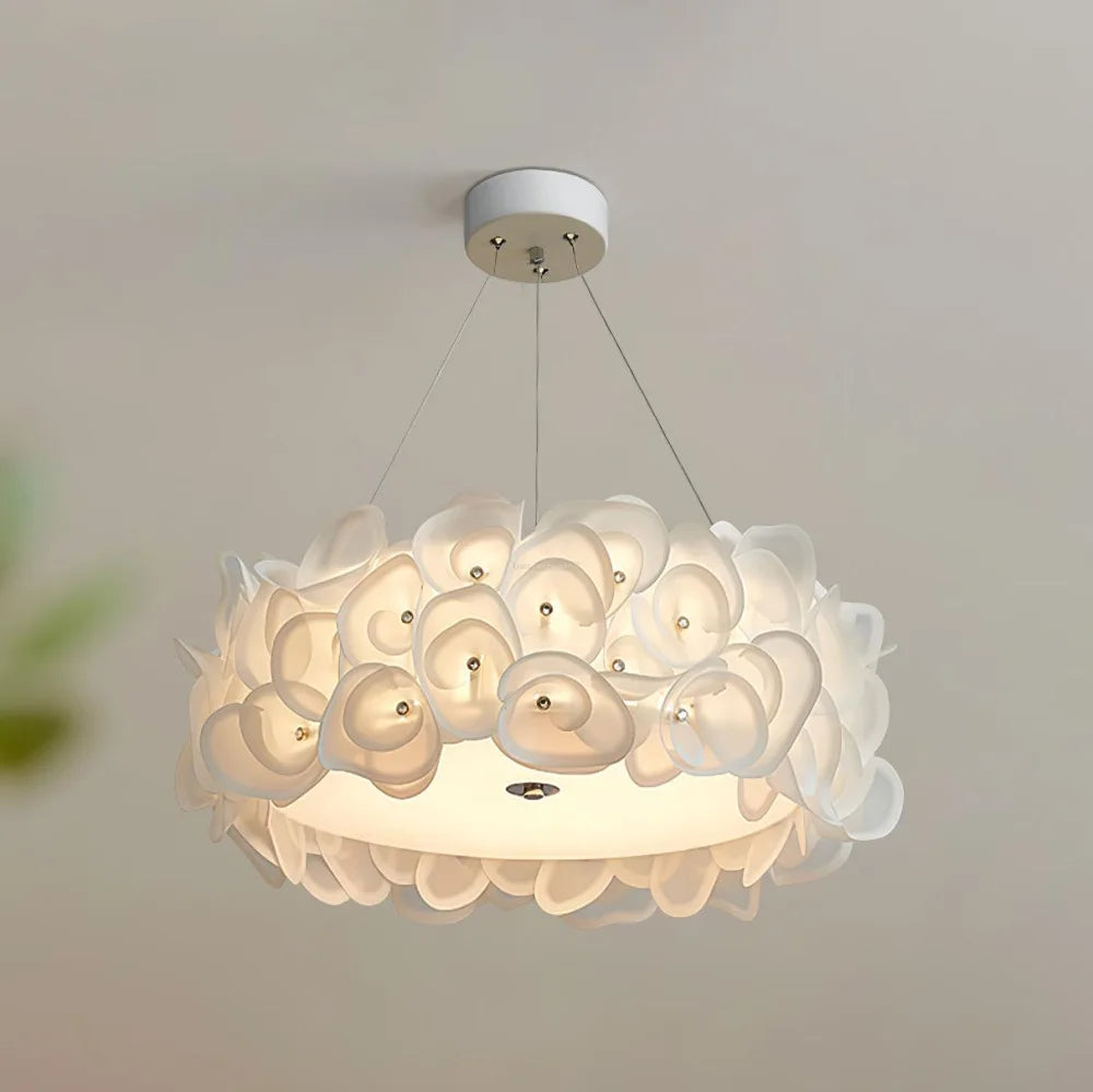 White Hydrangea Pendant - Plastomer-1-Yiosilamp