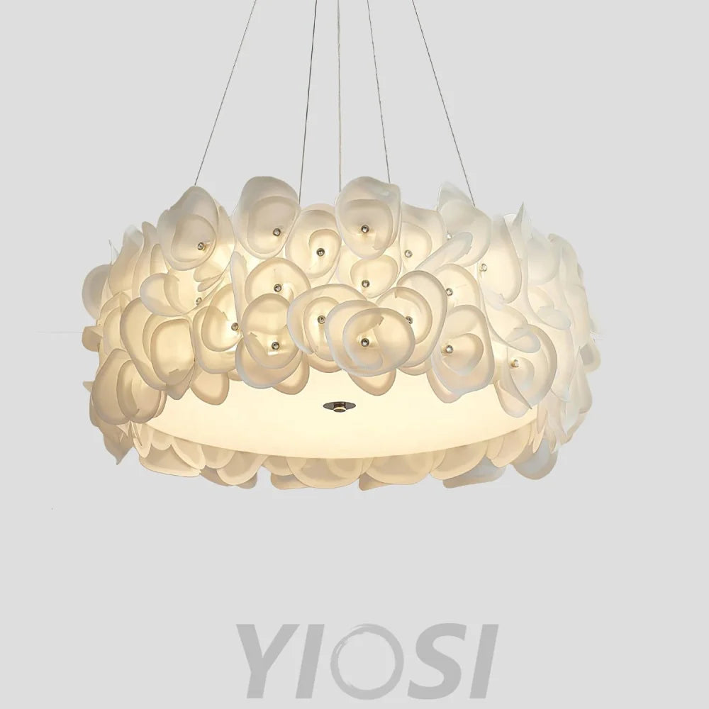 White Hydrangea Pendant - Plastomer-1-Yiosilamp