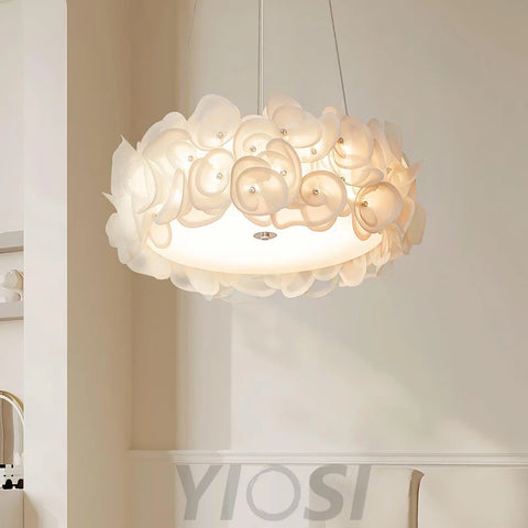 White Hydrangea Pendant - Plastomer-1-Yiosilamp