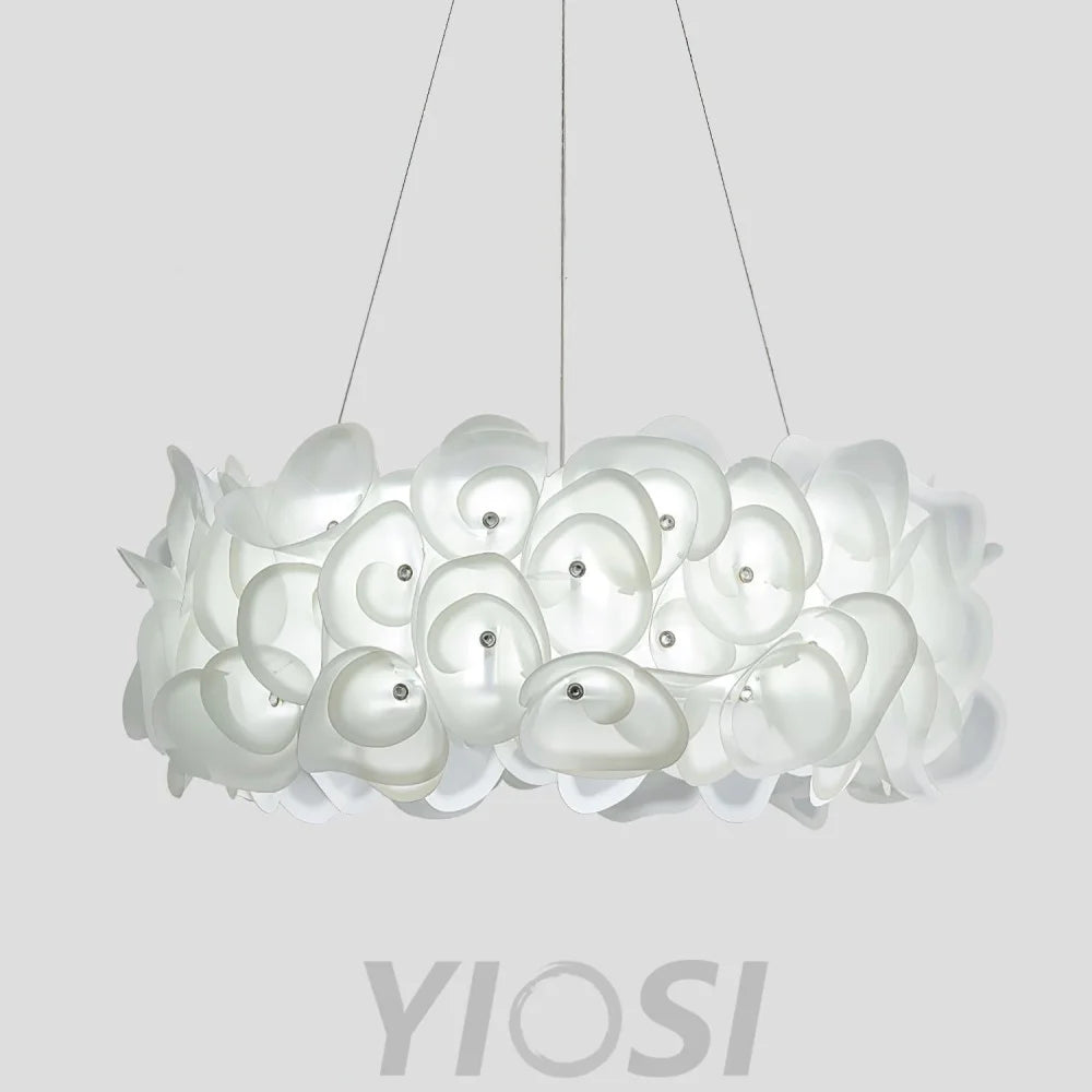 White Hydrangea Pendant - Plastomer-1-Yiosilamp