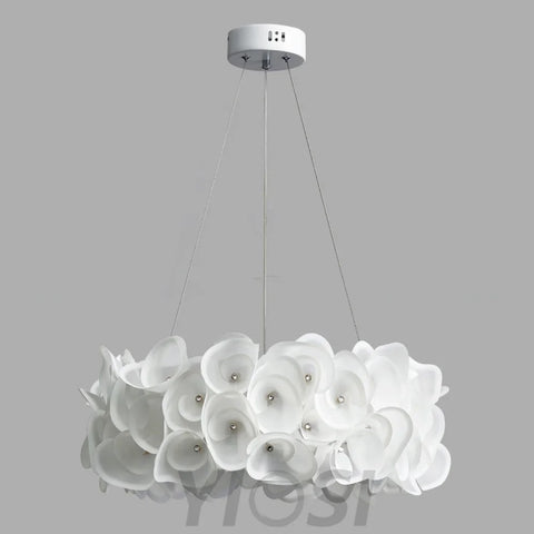 White Hydrangea Pendant - Plastomer-1-Yiosilamp