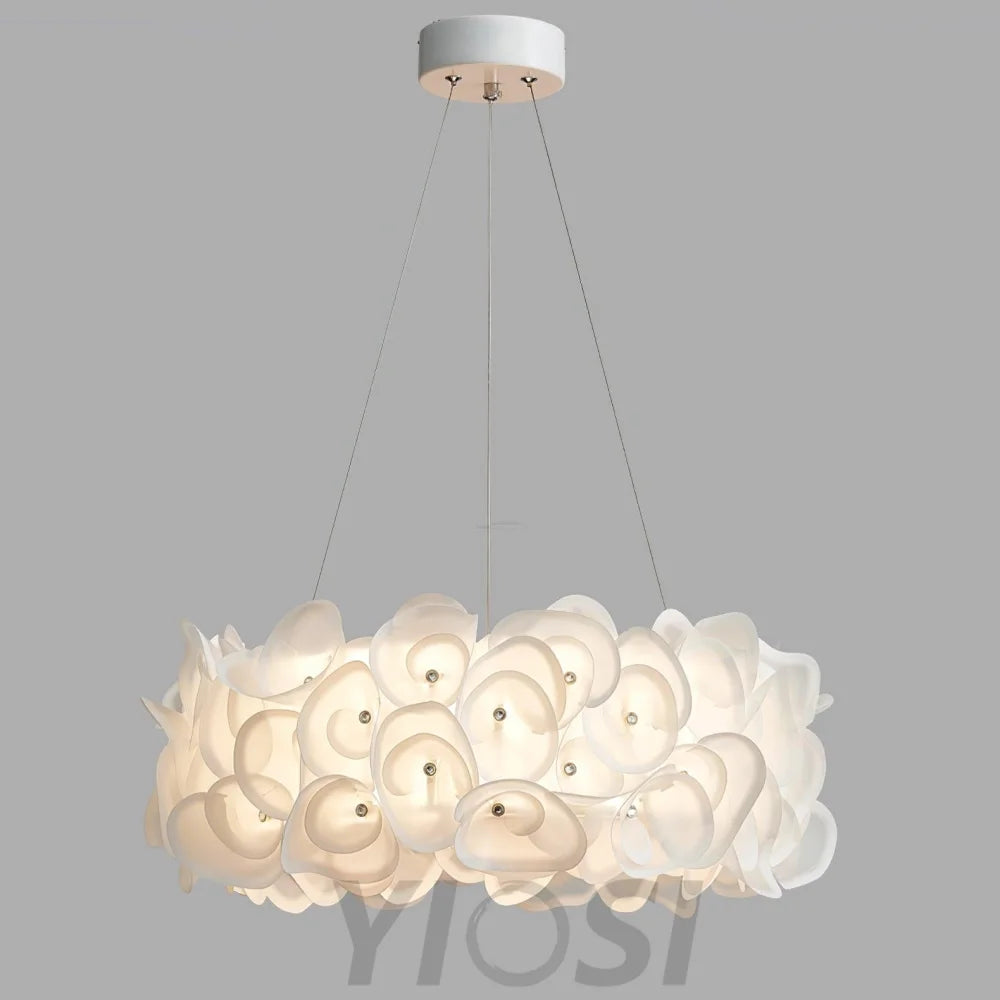 White Hydrangea Pendant - Plastomer-1-Yiosilamp