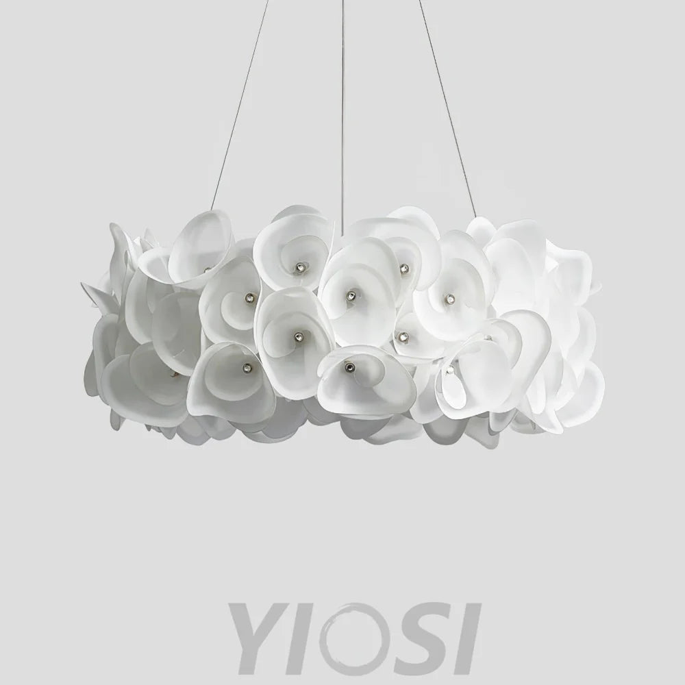 White Hydrangea Pendant - Plastomer-1-Yiosilamp