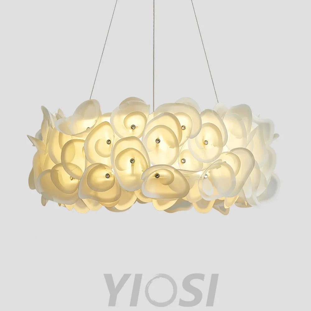 White Hydrangea Pendant - Plastomer-1-Yiosilamp