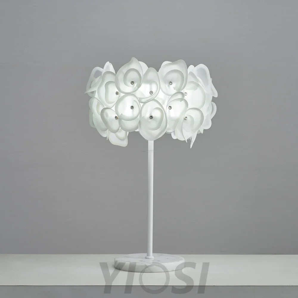 White Hydrangea Table Lamp  ∅ 13.8″ - Plastomer-1-Yiosilamp