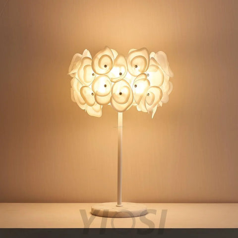 White Hydrangea Table Lamp  ∅ 13.8″ - Plastomer-1-Yiosilamp