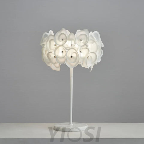 White Hydrangea Table Lamp  ∅ 13.8″ - Plastomer-1-Yiosilamp