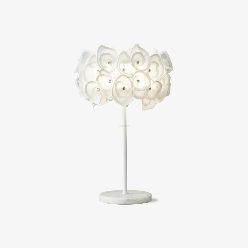 White Hydrangea Table Lamp  ∅ 13.8″ - Plastomer-1-Yiosilamp