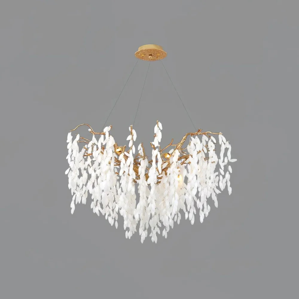 White Jade Branch Brass Round Chandelier - Branch-1-Yiosilamp