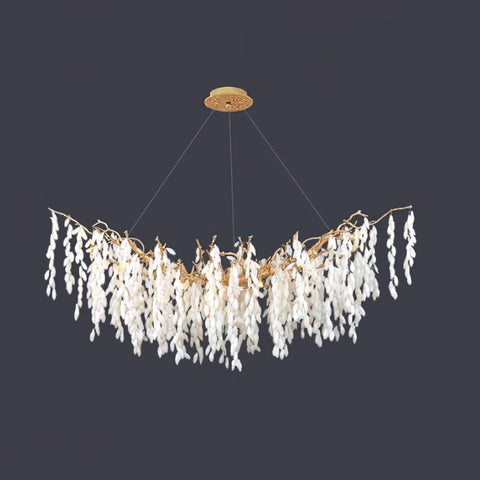 White Jade Branch Brass Round Chandelier - Branch-1-Yiosilamp