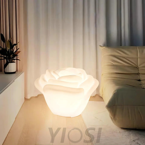 White Rose Shaped Table Lamp - Wave-1-Yiosilamp