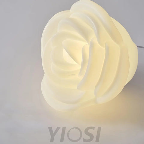 White Rose Shaped Table Lamp - Wave-1-Yiosilamp