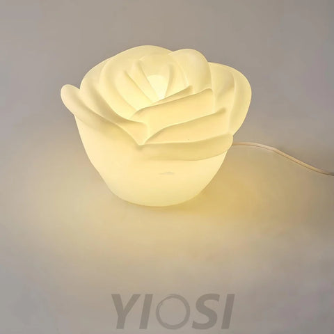 White Rose Shaped Table Lamp - Yiosilamp