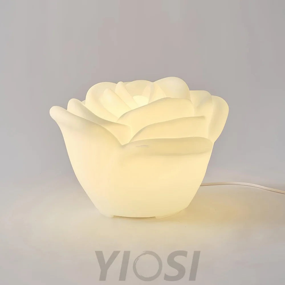 White Rose Shaped Table Lamp - Yiosilamp