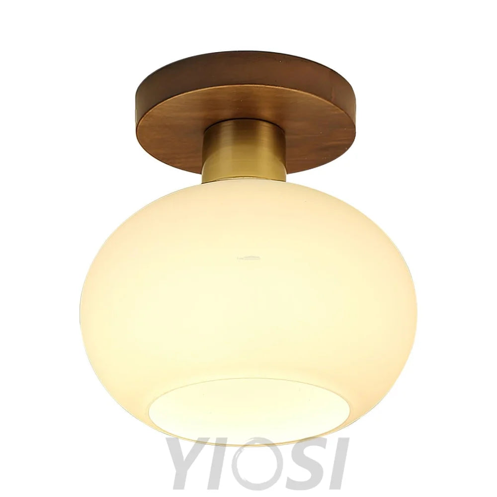 White Shell Ceiling Lamp ∅ 7.1″ - Marshmallow, Semi Flush Mounts-1-Yiosilamp