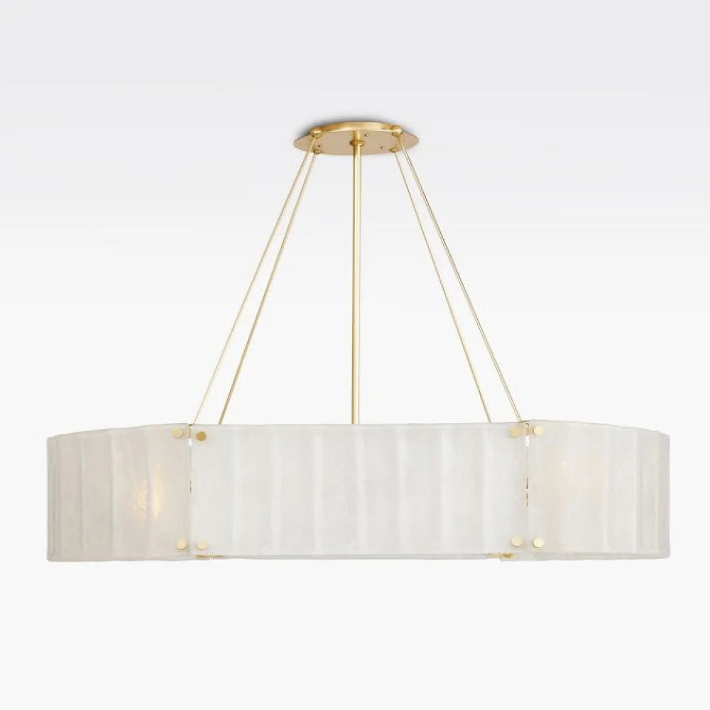 Willamette Oval Crystal Chandelier 48’’ Brass / White Chandelier