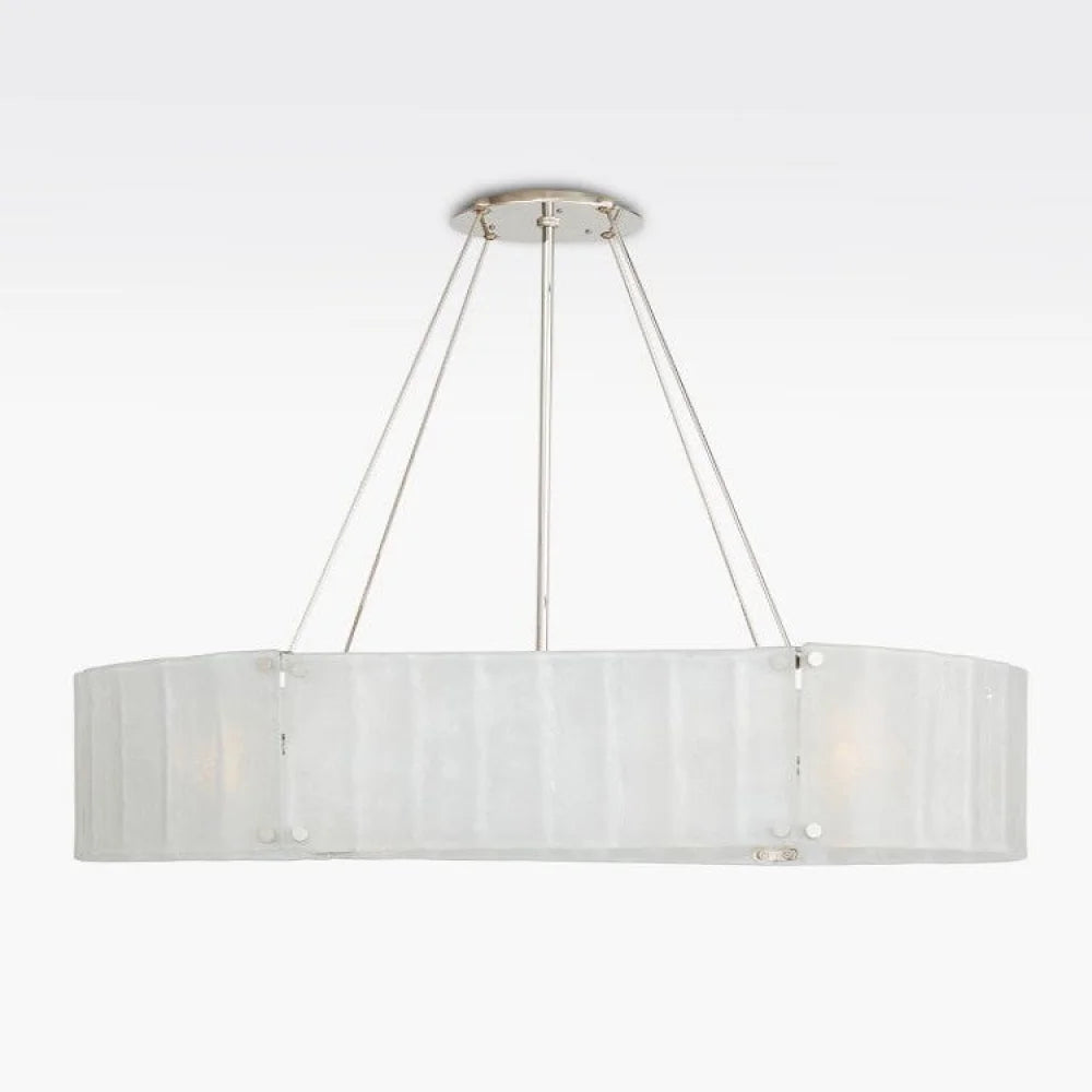 Willamette Oval Crystal Chandelier 48’’ Nickel / Pearl White Chandelier