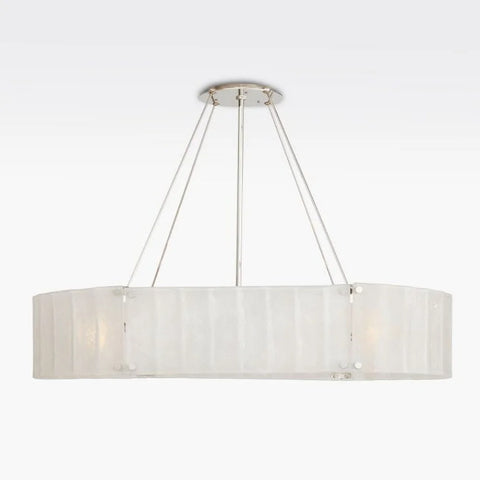 Willamette Oval Crystal Chandelier 48’’ Nickel / White Chandelier