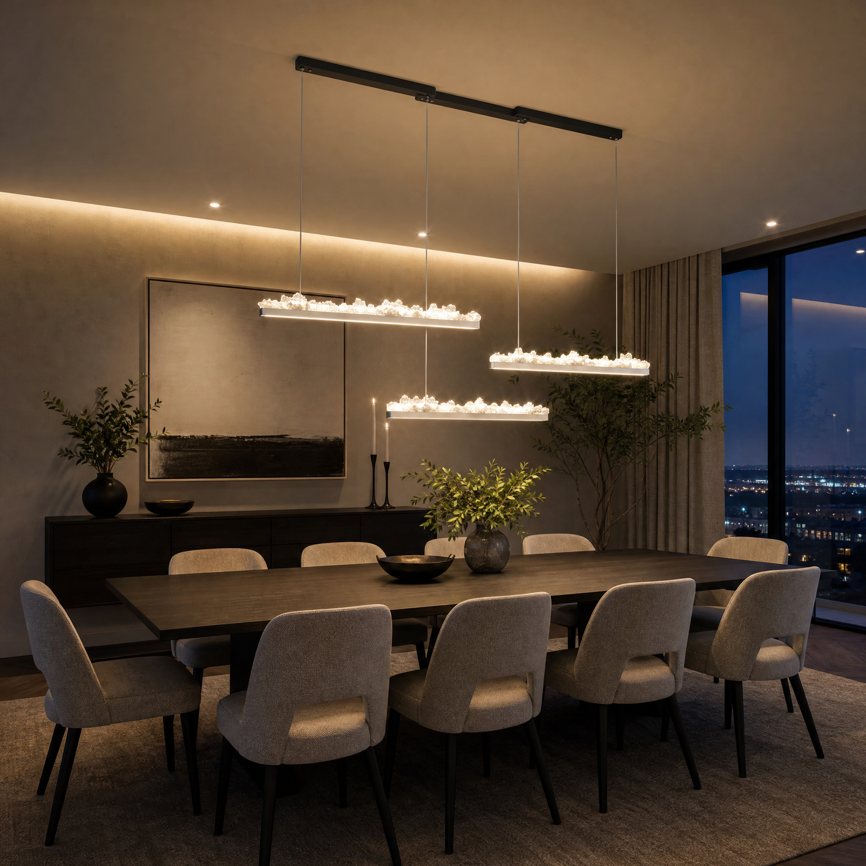 Wind & Wave Modern Linear Dining Pendant Light - main