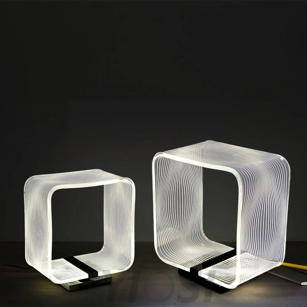 Wire Cube Table Lamp ∅ 9.4″ - Cube-1-Yiosilamp