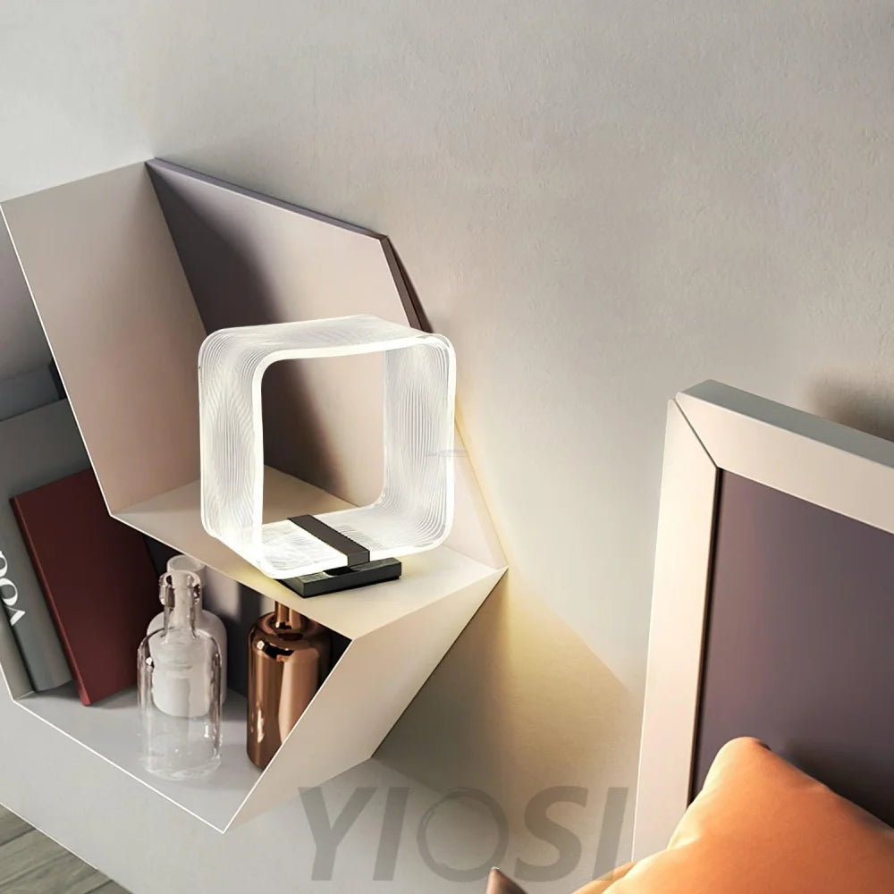 Wire Cube Table Lamp ∅ 9.4″ - Cube-1-Yiosilamp