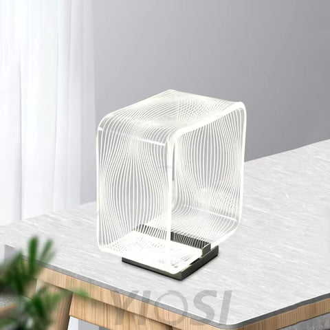 Wire Cube Table Lamp ∅ 9.4″ - Cube-1-Yiosilamp