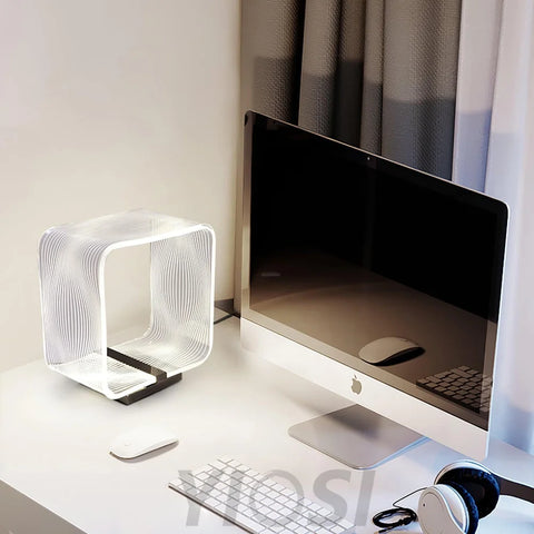 Wire Cube Table Lamp ∅ 9.4″ - Cube-1-Yiosilamp