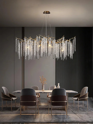 Wisteria Flower Style Crystal Chandelier For Living Room - Yiosilamp