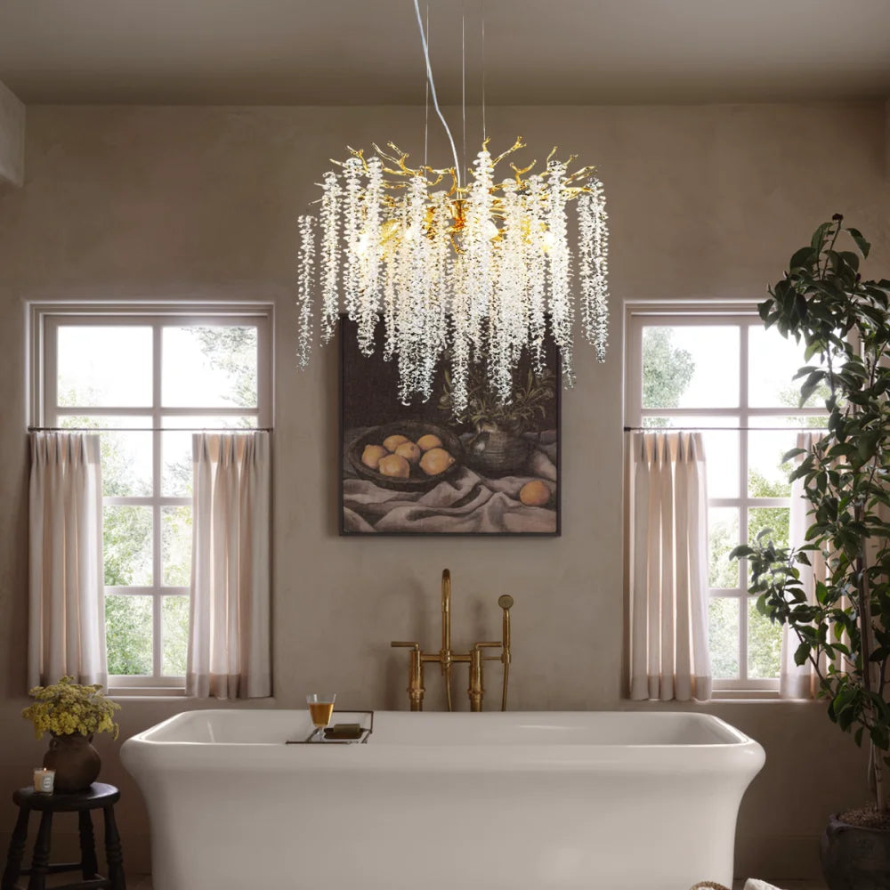 Wisteria Flower Style Crystal Chandelier For Living Room - Yiosilamp