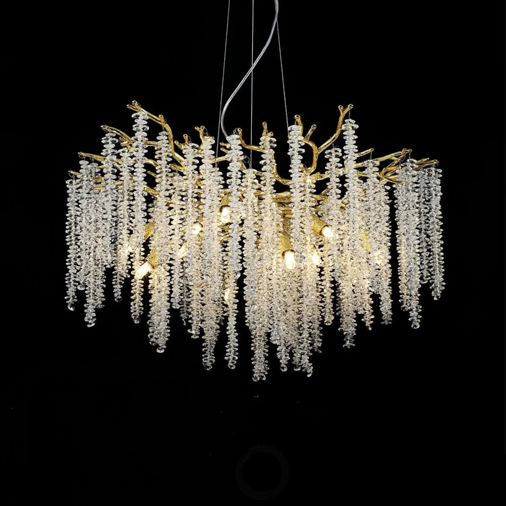 Wisteria Flower Style Crystal Chandelier For Living Room - Yiosilamp